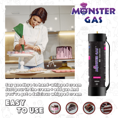 MONSTER GAS Flavor Whipped Cream Charger 3000g, N2O Nitrous Oxide Tank, 4.4L Whip Cream Charger Cylinder