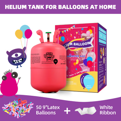 MONSTER GAS 13L Helium Tank For Balloons At Home, Balloon Helium Tank Up To 50 Latex Balloons