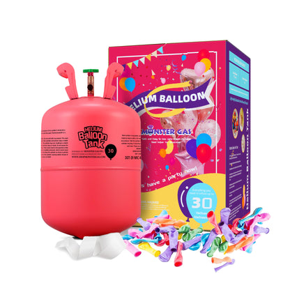 MONSTER GAS 7L Helium Tank For Balloons At Home, Balloon Helium Tank Up To 30 Latex Balloons （UPC:613527282103）