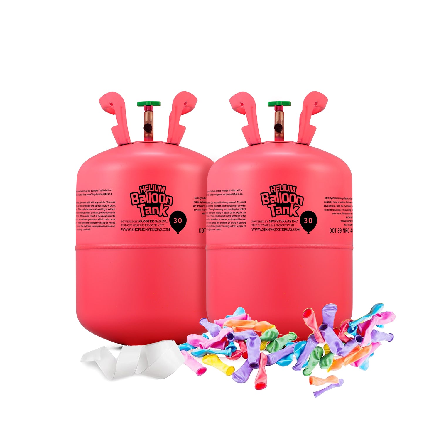 MONSTER GAS 7L Helium Tank For Balloons At Home, Balloon Helium Tank Up To 30 Latex Balloons （UPC:613527282103）