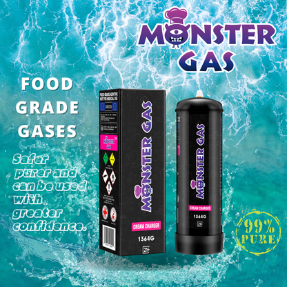 MONSTER GAS 2.2L N2O Whipped Cream Chargers, 1364G Whip Cream Charger, Nitrous Oxide Tank