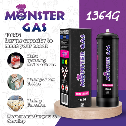 MONSTER GAS 2.2L N2O Whipped Cream Chargers, 1364G Whip Cream Charger, Nitrous Oxide Tank