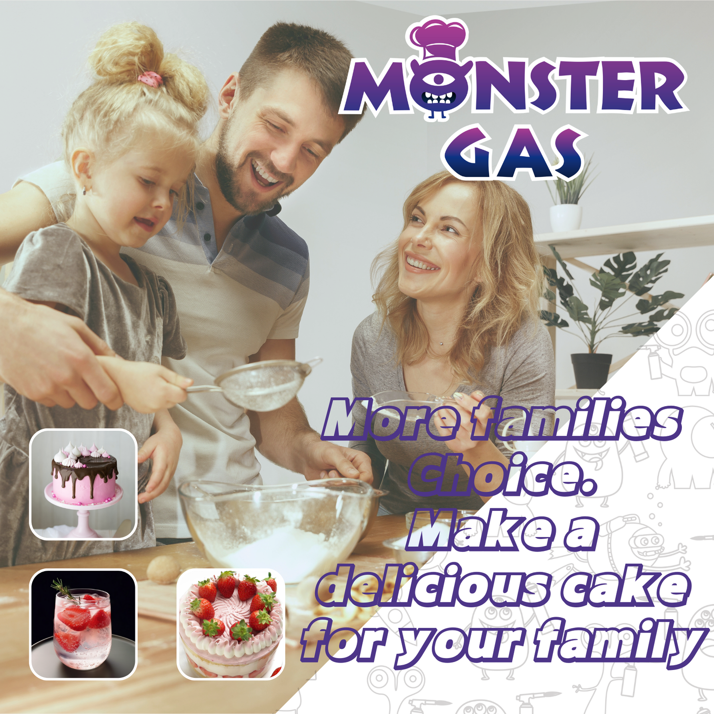 MONSTER GAS 2.2L N2O Whipped Cream Chargers, 1364G Whip Cream Charger, Nitrous Oxide Tank