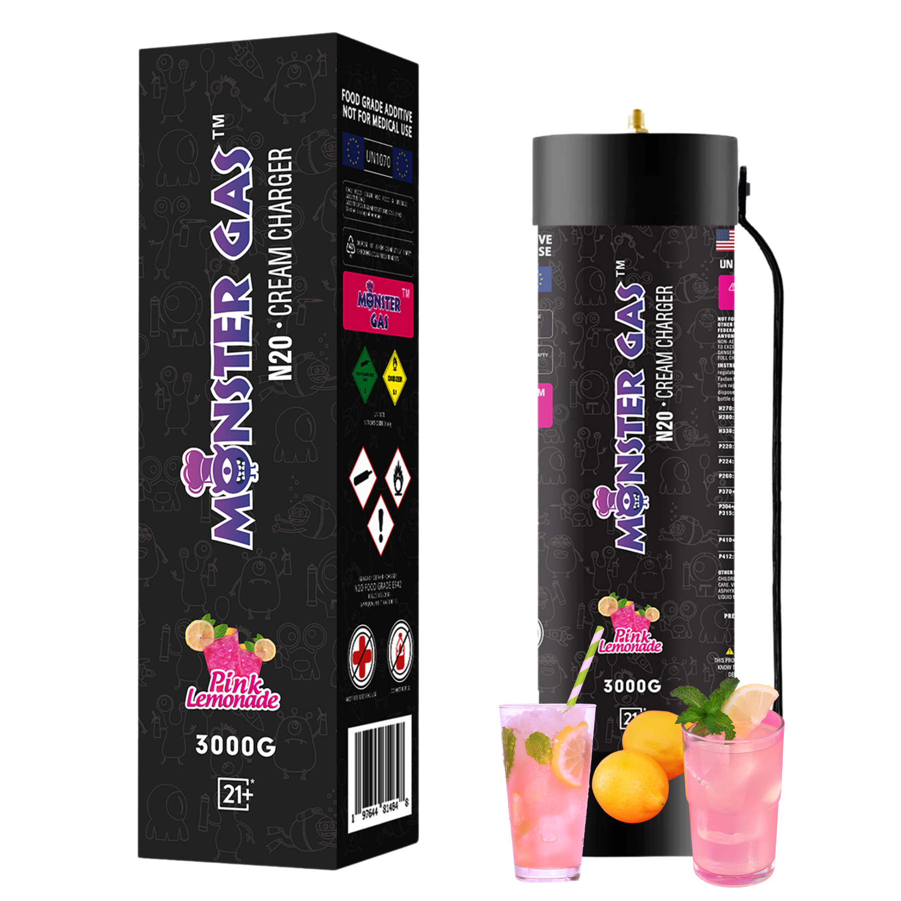 ロージーモンスター rosymonster whip cream tops Amazon.com: MONSTER GAS 3.3L N2O Whipped Cream Charger
